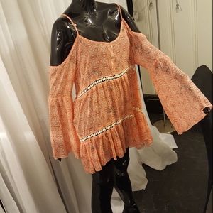 Cold Shoulder Sheer Blouse